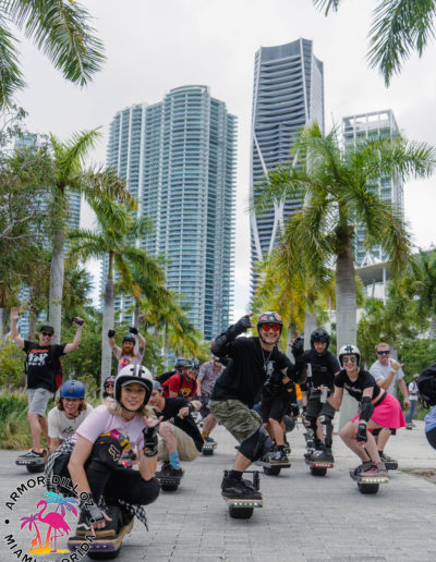 A group ride in Miami during Stokebird 2022. Photo by Torrey Schenewerk