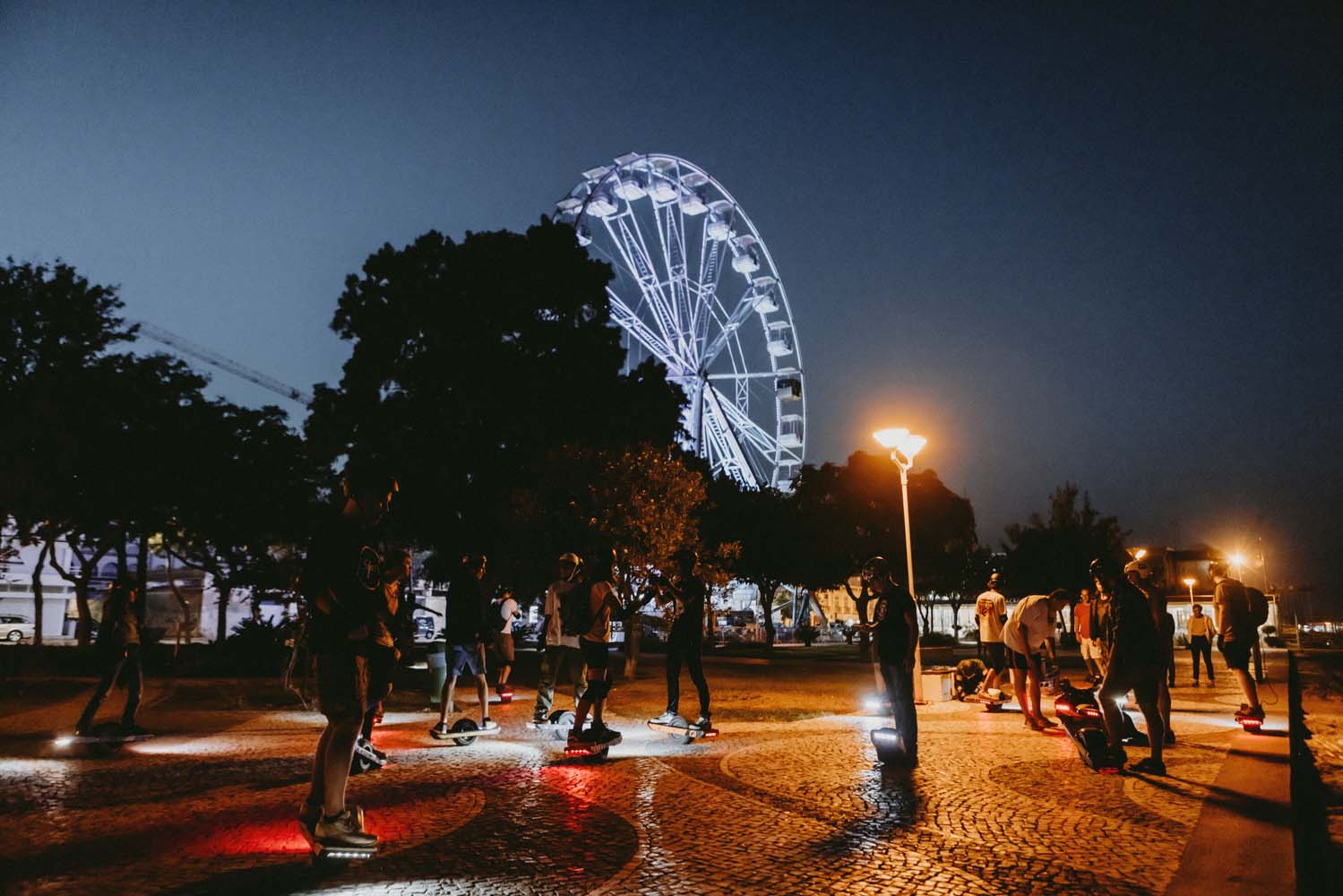 Night riding at the Onewheel Algarve Tour 2022. Courtesy photo