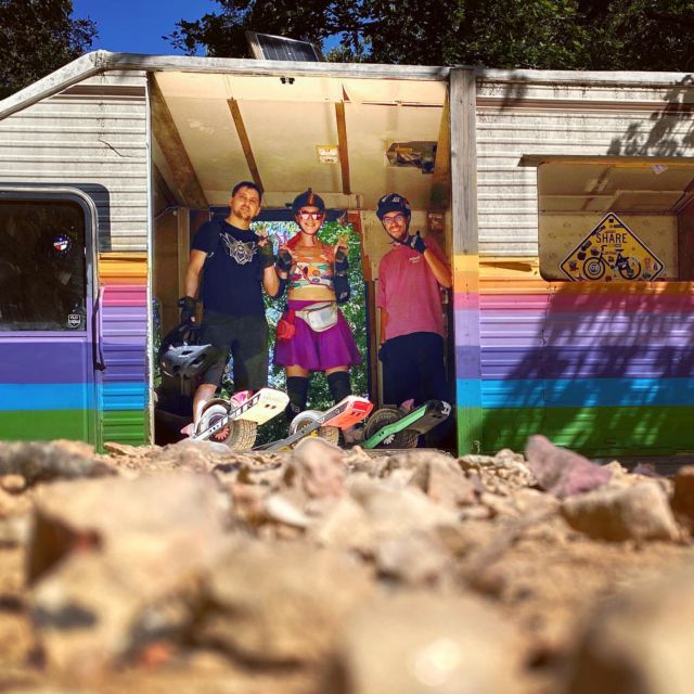 IOWA representing at @floatlifefest! #iowavendor @badgerwheel with BOD members @1woman1wheel and @fabionewheel at the iconic Ace of Spades RV
